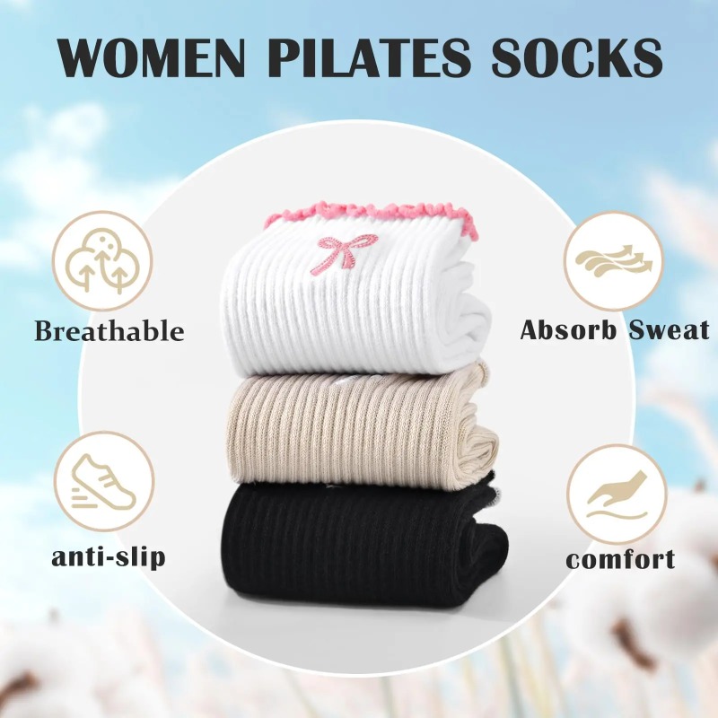 Pilates & Yoga Vida - Профессиональные носки для йоги, хлопковые с