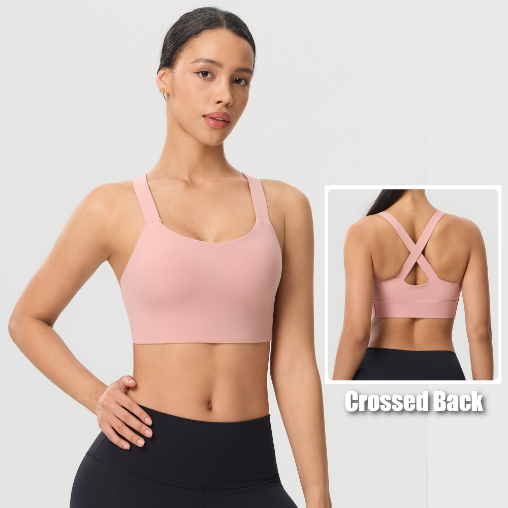 Pilates Yoga One - Спортивный бюстгальтер с перекрестной спинкой, однотонный,